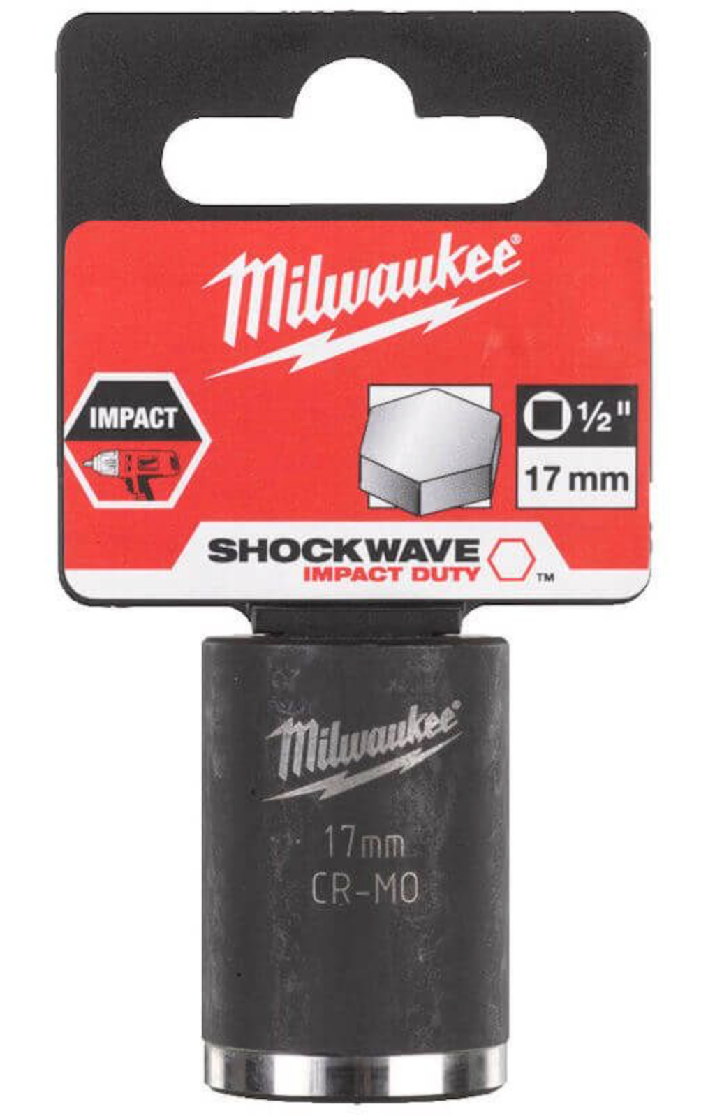 Milwaukee 1/2 inch Impact socket short shockwave 17mm