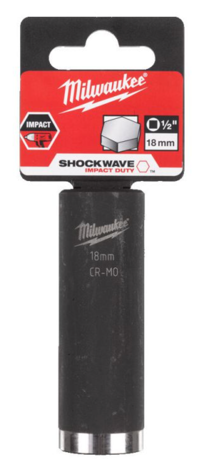 Milwaukee 1/2 inch Impact socket deep shockwave 18mm