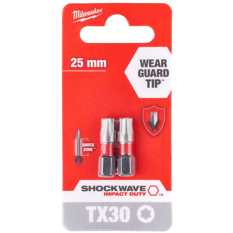 MILWAUKEE SHOCKWAVE IMPACT DUTY TX30 X 25MM SCREWDRIVING BITS