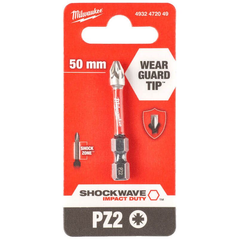 MILWAUKEE SHOCKWAVE IMPACT DUTY PZ2 X 50MM SCREWDRIVING BIT
