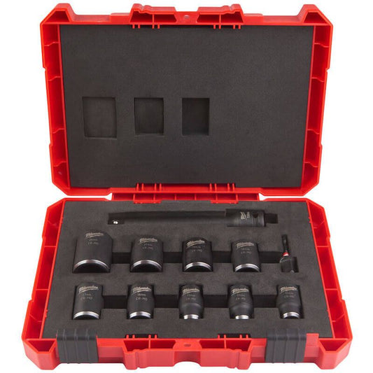 MILWAUKEE 11 PIECE SHOCKWAVE IMPACT DUTY 1/2" DRIVE IMPACT SOCKET SET