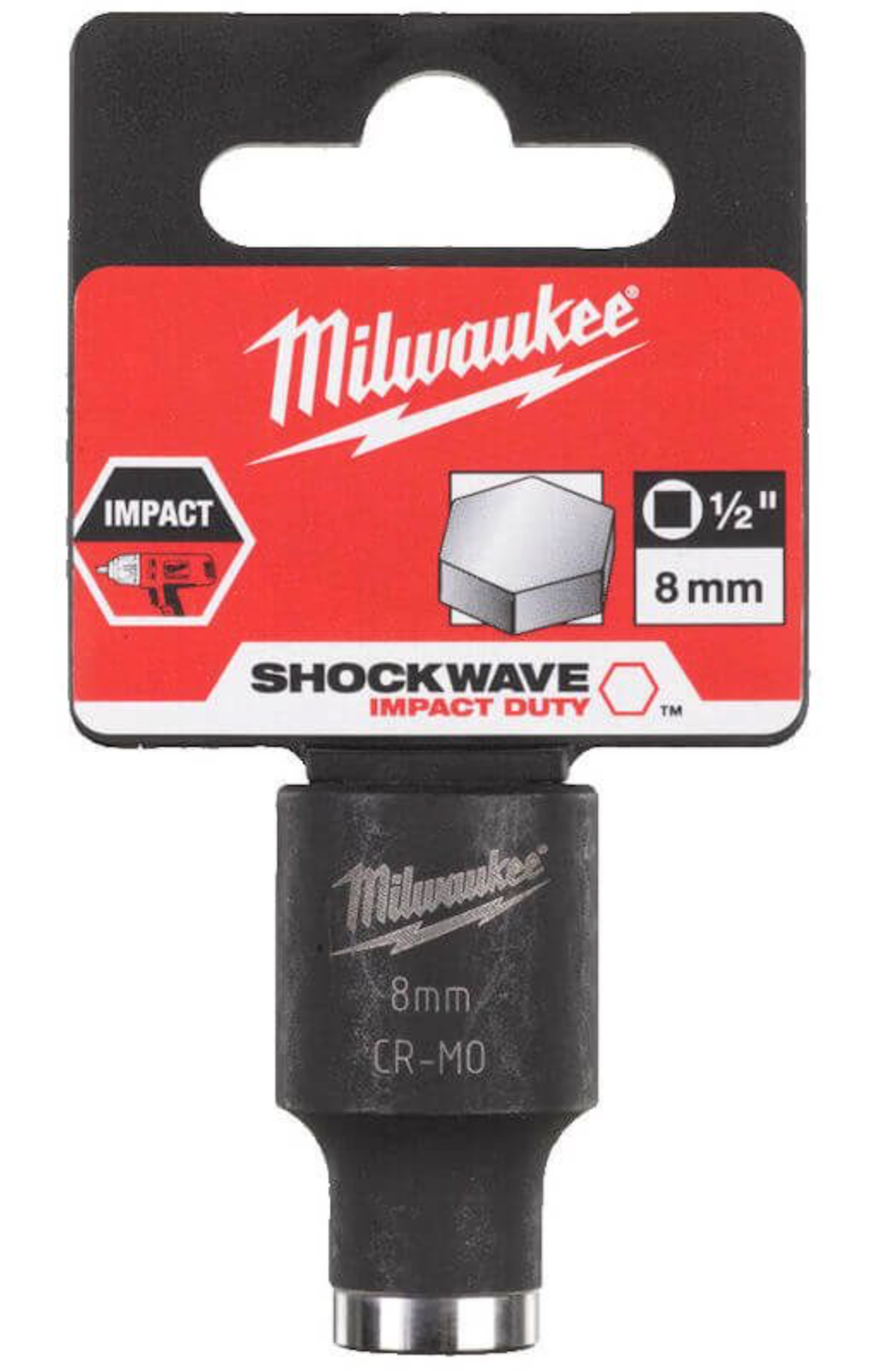 Milwaukee 1/2 inch Impact socket short shockwave 8mm