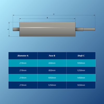 Conveyor Drum - 219mm Diameter - 50mm Shaft