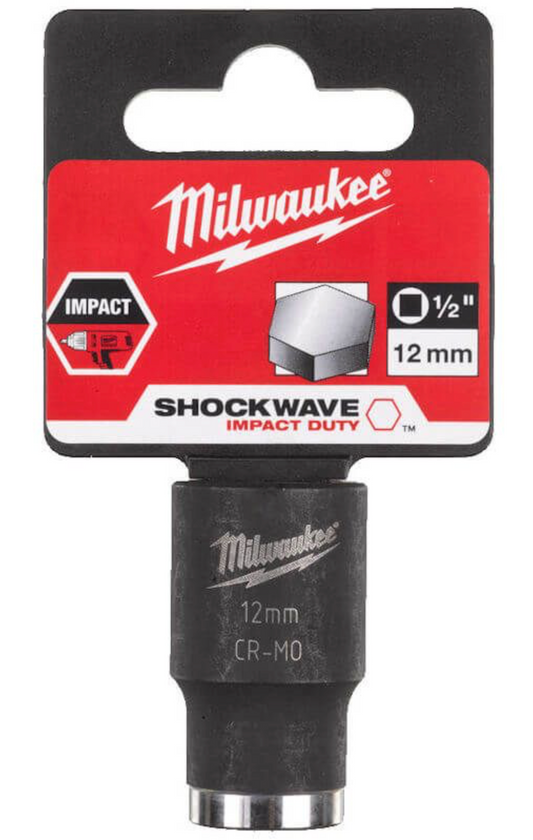 Milwaukee 1/2 inch Impact socket short shockwave 12mm
