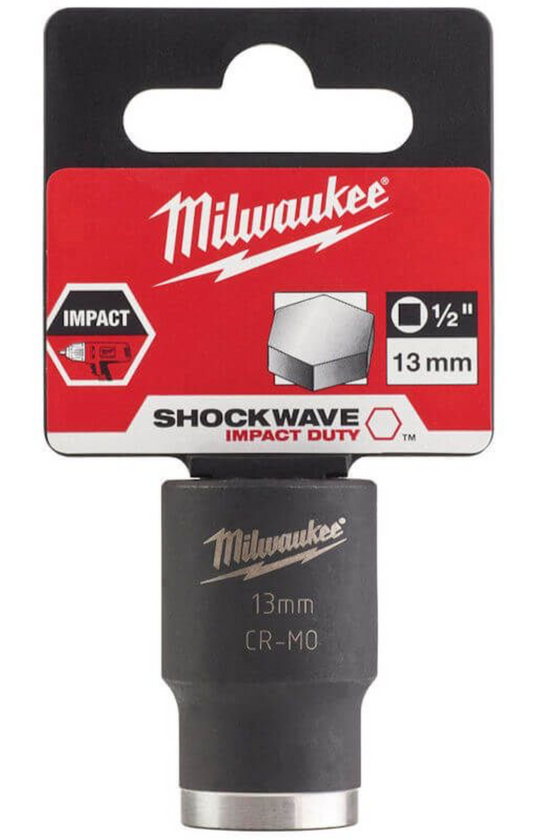 Milwaukee 1/2 inch Impact socket short shockwave 13mm