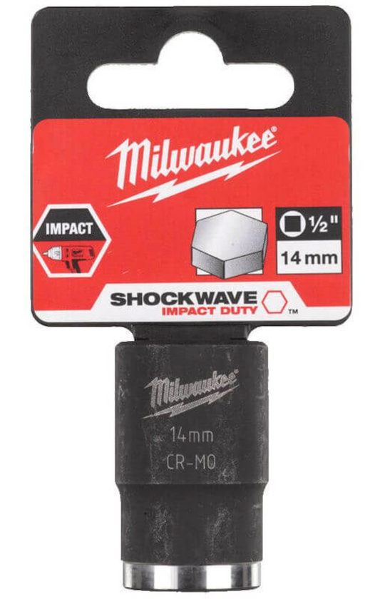 Milwaukee 1/2 inch Impact socket short shockwave 14mm