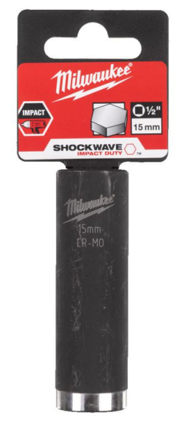 Milwaukee 1/2 inch Impact socket deep shockwave 15mm