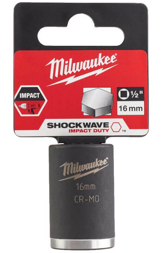 Milwaukee 1/2 inch Impact socket short shockwave 16mm