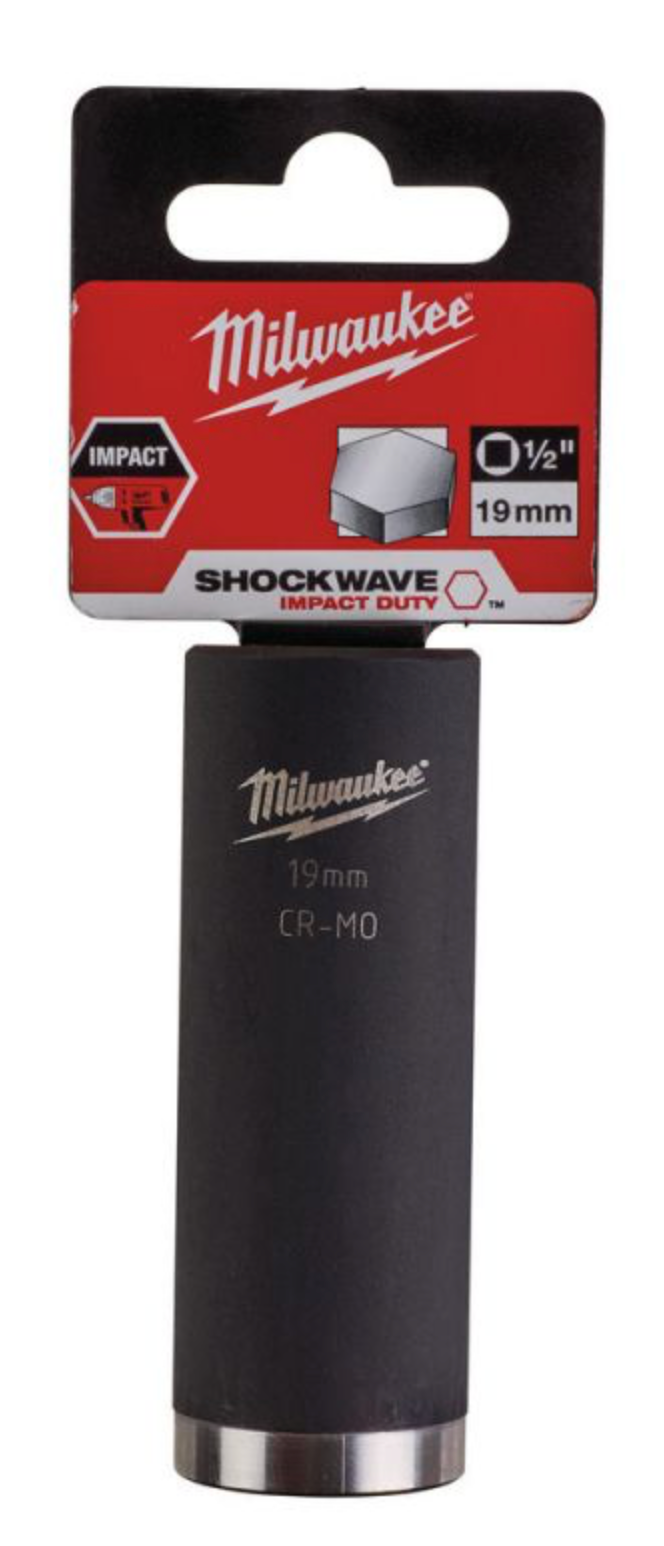 Milwaukee 1/2 inch Impact socket deep shockwave 19mm