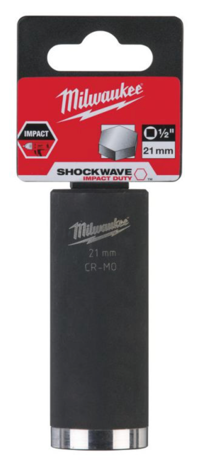Milwaukee 1/2 inch Impact socket deep shockwave 21mm