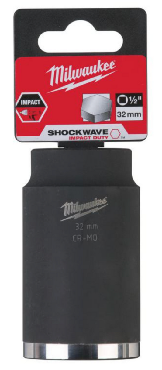 Milwaukee 1/2 inch Impact socket deep shockwave 32mm