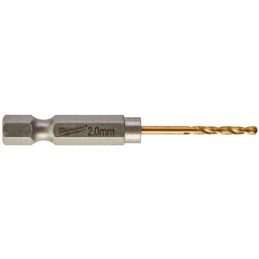 Milwaukee 2mm Red Hex - Shockwave Titanium Metal Drill Bits