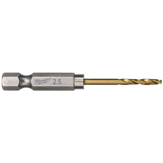 Milwaukee 2.5mm Red Hex - Shockwave Titanium Metal Drill Bits