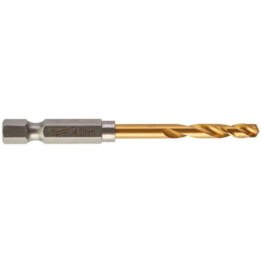 Milwaukee 4.2mm Red Hex - Shockwave Titanium Metal Drill Bits