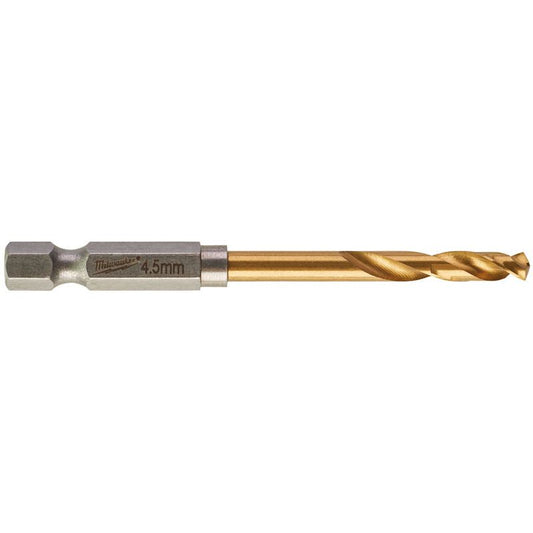Milwaukee 4.5mm Red Hex - Shockwave Titanium Metal Drill Bits