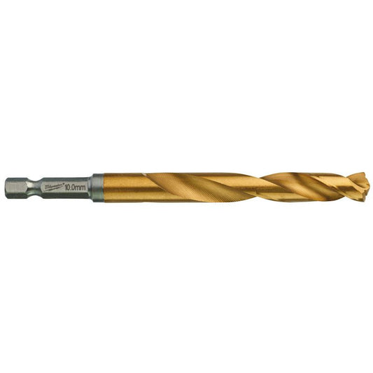 Milwaukee 10.0mm Red Hex - Shockwave Titanium Metal Drill Bits