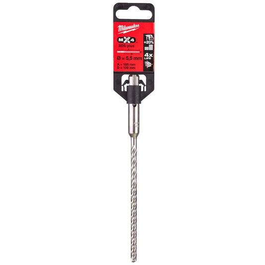 MILWAUKEE 5.5MM X 165MM MX4 4 CUT SDS+ DRILL BIT