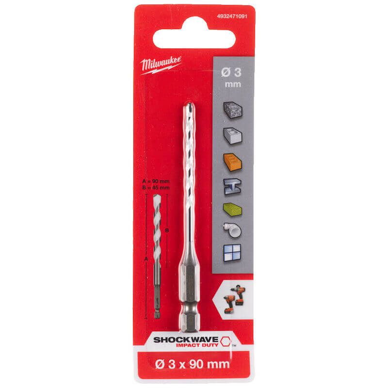 Milwaukee Multi Material Drill Bit 3.0mm x 90mm