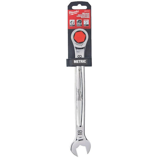 MILWAUKEE 18MM MAXBITE RATCHETING COMBINATION SPANNER