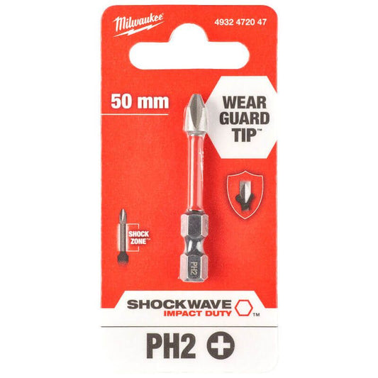 MILWAUKEE SHOCKWAVE IMPACT DUTY PH2 X 50MM SCREWDRIVING BIT