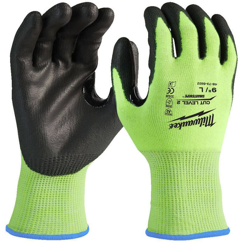 MILWAUKEE SIZE 9 (L) HI-VIS CUT LEVEL B GLOVES