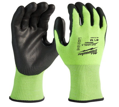 Milwaukee Hi-VIS work Gloves size 9 cut Level C
