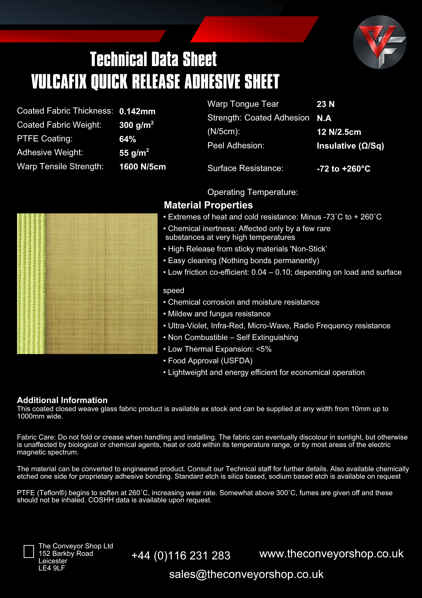Vulcafix Quick Release Adhesive Sheet
