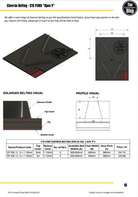 600mm wide (24inch ) C15 chevron Ep400/3 3+1mm Y grade covers