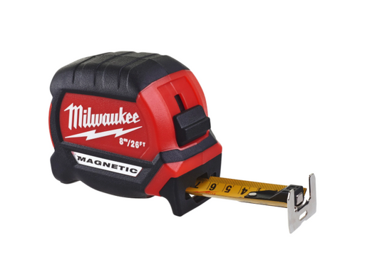 Milwaukee 8m / 26ft Magnetic Measuring Tape  ( metric and imperial )