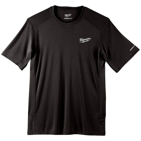 MILWAUKEE MEDIUM BLACK SHORT SLEEVE WORKSKIN WARM WEATHER PERFORMANCE T-SHIRT
