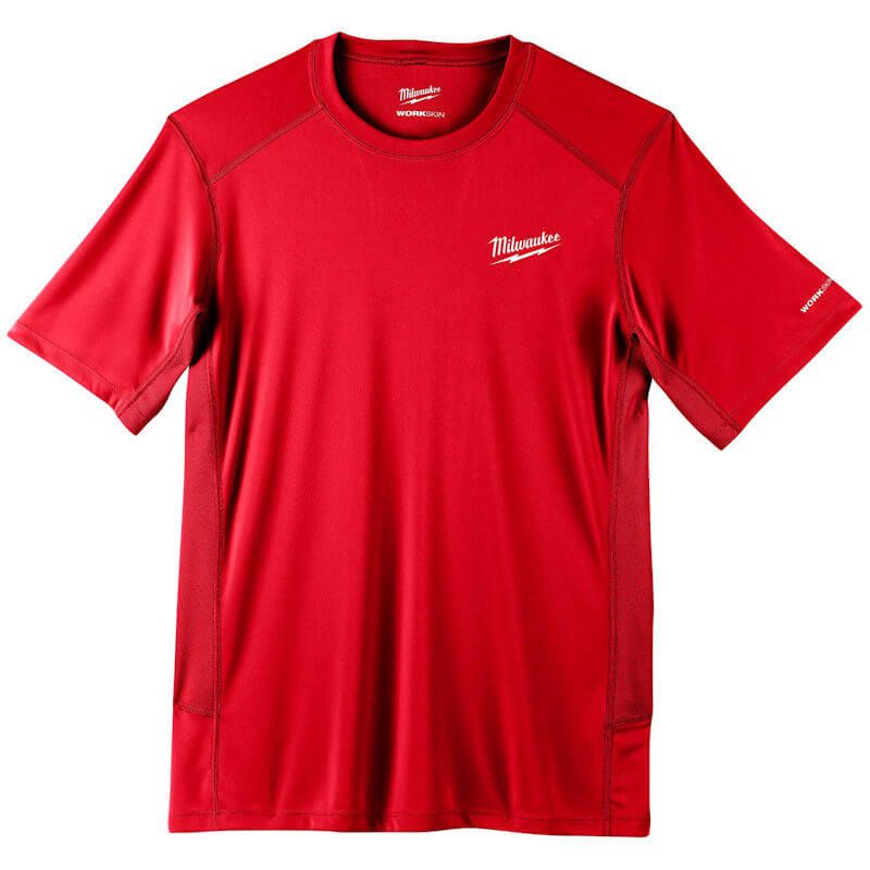 MILWAUKEE EXTRA LARGE RED SHORT SLEEVE WORKSKIN WARM WEATHER PERFORMANCE T-SHIRT